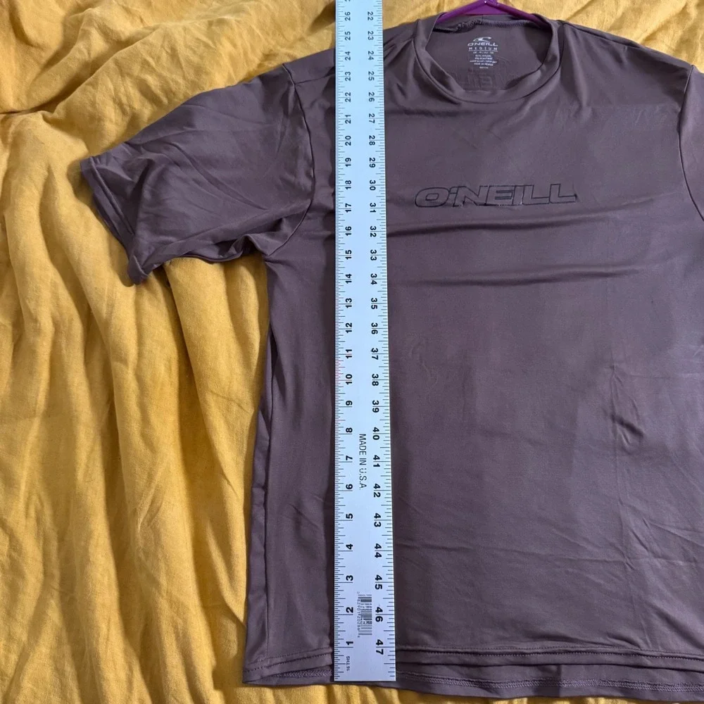 Oneill Mens Brown Short Sleeve Rash Guard Swim Shirt‎ Medium RN77131 Logo